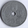 Монета 25 сантимов. 1943 год, Бельгия (Belgique-Belgie).