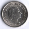 Монета 25 центов. 1956 год, Нидерланды.