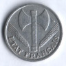 Монета 50 сантимов. 1944 год, Франция.