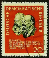 Почтовая марка. "Конференция министров почтовой связи, Пекин". 1965 год, ГДР.