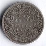 Монета 2 анны. 1862(m) год, Британская Индия.