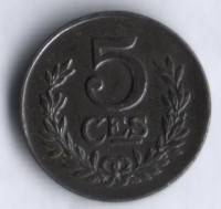 Монета 5 сантимов. 1921 год, Люксембург.