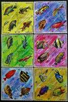 Набор почтовых марок (24 шт.). "Рыбы (I)". 1974 год, Бурунди.