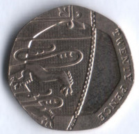Монета 20 пенсов. 2010 год, Великобритания.