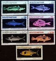 Набор почтовых марок (7 шт.). "Глубоководные рыбы". 1969 год, Болгария.