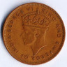 Монета 5 центов. 1942 год, Маврикий.