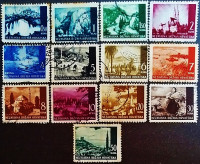 Набор почтовых марок (13 шт.). "Пейзажи". 1941 год, Хорватия.