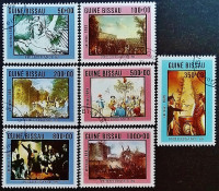Набор почтовых марок (7 шт.). "PHILEXFRANCE 1989 - Живопись". 1989 год, Гвинея-Бисау.
