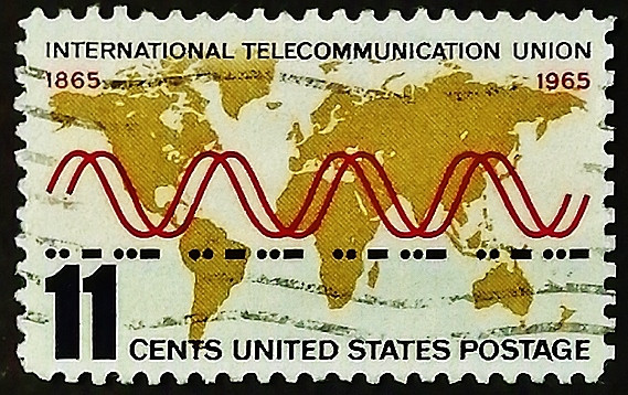 Почтовая марка. "Столетие Международного Союза Электросвязи (ITU)". 1965 год, США.