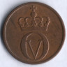 Монета 2 эре. 1965 год, Норвегия.