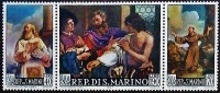 Набор марок (3 шт.). "Картины Гверчино". 1967 год, Сан-Марино.