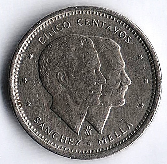 Монета 5 сентаво. 1984(Mo) год, Доминиканская Республика.