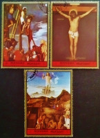 Набор марок (3 шт.). "Пасха: Картины". 1972 год, Манама.