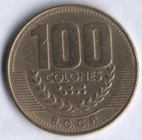 Монета 100 колонов. 1999 год, Коста-Рика.