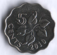 5 центов. 2010 год, Свазиленд.