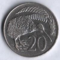 Монета 20 центов. 1982 год, Новая Зеландия.