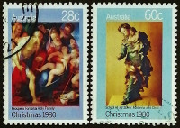 Набор марок (2 шт.). "Рождество". 1980 год, Австралия.