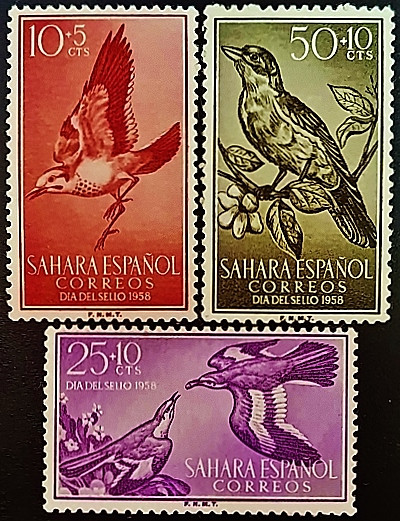 Набор марок (3 шт.). "День почтовой марки". 1958 год, Испанская Сахара.