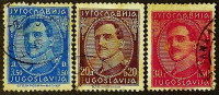 Набор почтовых марок (3 шт.). "Король Александр". 1931-1933 годы, Королевство Югославия.