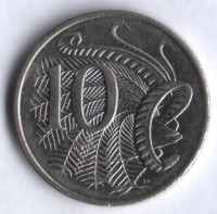 Монета 10 центов. 2013 год, Австралия.