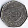 Монета 1 доллар. 1989 год, Барбадос.