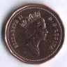 Монета 1 цент. 1992 год, Канада.