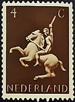 Марка почтовая (4 c.). "Германские символы". 1943 год, Нидерланды.