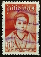 Почтовая марка. "Марсела Агонсильо". 1973 год, Филиппины.
