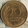 Монета 20 сантимов. 1974 год, Франция.