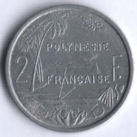 2 франка. 1975 год, Французская Полинезия.