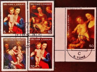 Набор почтовых марок (5 шт.). "Рождество-1977". 1977 год, Сан-Томе и Принсипи.