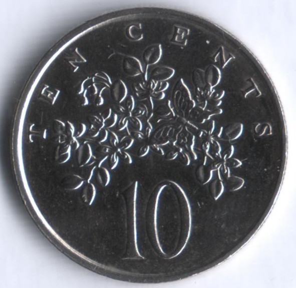 Монета 10 центов. 1989 год, Ямайка.