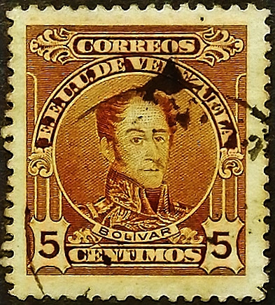 Почтовая марка (5 c.). "Симон Боливар". 1924 год, Венесуэла.