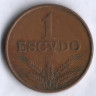 Монета 1 эскудо. 1973 год, Португалия.