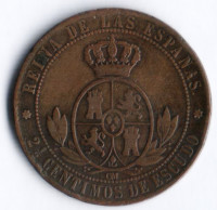 2-1/2 сентимо. 1868 год, Испания.