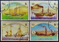 Набор почтовых марок (4 шт.). "Международная морская организация (III)". 1984 год, Сан-Томе и Принсипи.