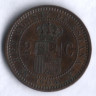 Монета 2 сентимо. 1904 год, Испания.
