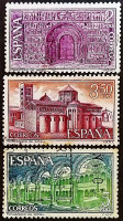Набор почтовых марок (3 шт.). "Монастырь Санта-Мария-де-Риполь". 1970 год, Испания.