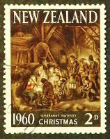 Почтовая марка. "Рождество". 1960 год, Новая Зеландия.