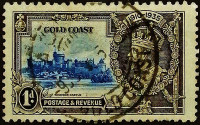 Почтовая марка (1 p.). "Серебряный юбилей короля Георга V". 1935 год, Золотой Берег.