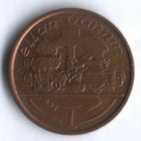 Монета 1 пенни. 1995(AA) год, Остров Мэн.