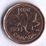 Монета 1 цент. 1993 год, Канада.