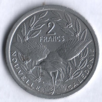 Монета 2 франка. 1977 год, Новая Каледония.