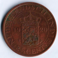 Монета 2 ⅟₂ цента. 1920 год, Нидерландская Индия.