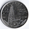 Монета 25 центов. 2005 год, Канада. 100-летие провинции Альберта.
