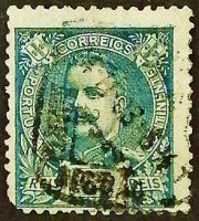Почтовая марка (65 r.). "Король Карлос I". 1898 год, Португалия.