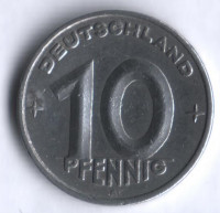 Монета 10 пфеннигов. 1948 год, ГДР.