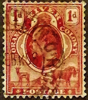 Почтовая марка (1 p.). "Король Эдуард VII". 1903 год, Оранжевое Свободное Государство (Южная Африка).