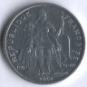 2 франка. 2004 год, Французская Полинезия.