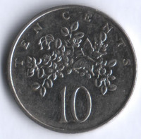 Монета 10 центов. 1990 год, Ямайка.